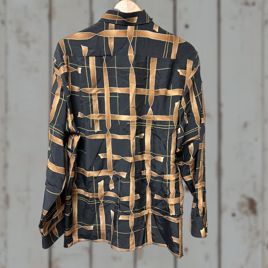 Vintage VINTAGE Casa Moda Mens Shirt M Brown Black Striped Button-Up Rayon Cotton Size US M / EU 48-50 / 2 - 1 Thumbnail