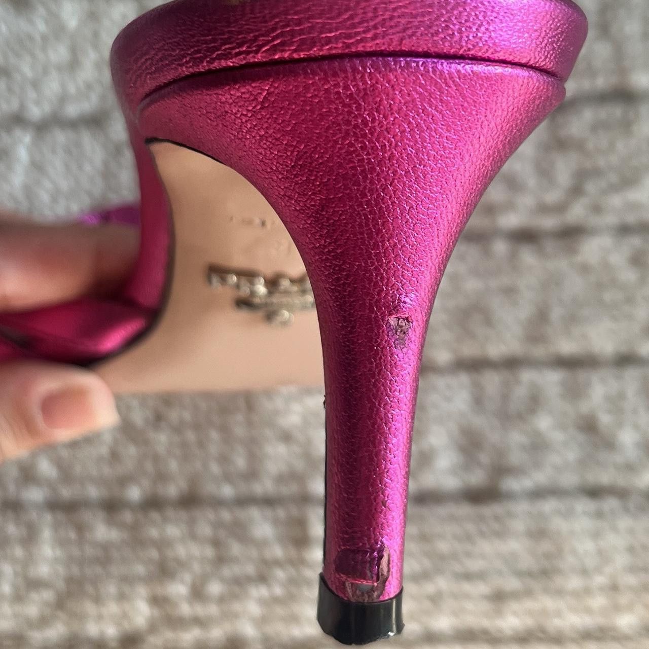 Prada Prada pink fushia leather shiny mules Size US 4 / IT 34 - 6 Thumbnail