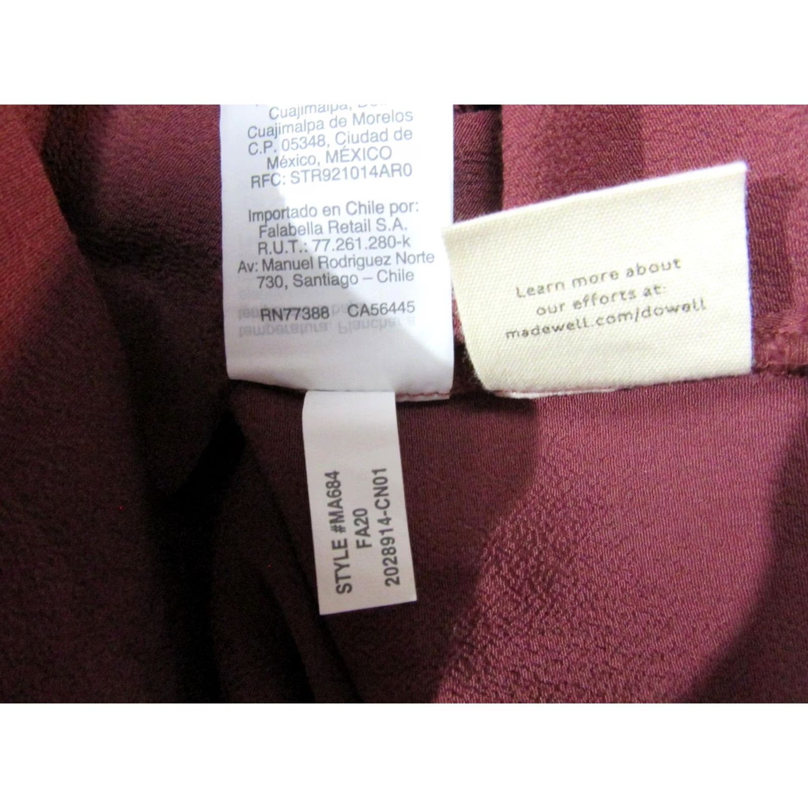 Madewell Madewell Shirt Womens Small Red Viscose Short Sleeve Button-Up Tunic High Low Abstract Size S / US 4 / IT 40 - 7 Thumbnail
