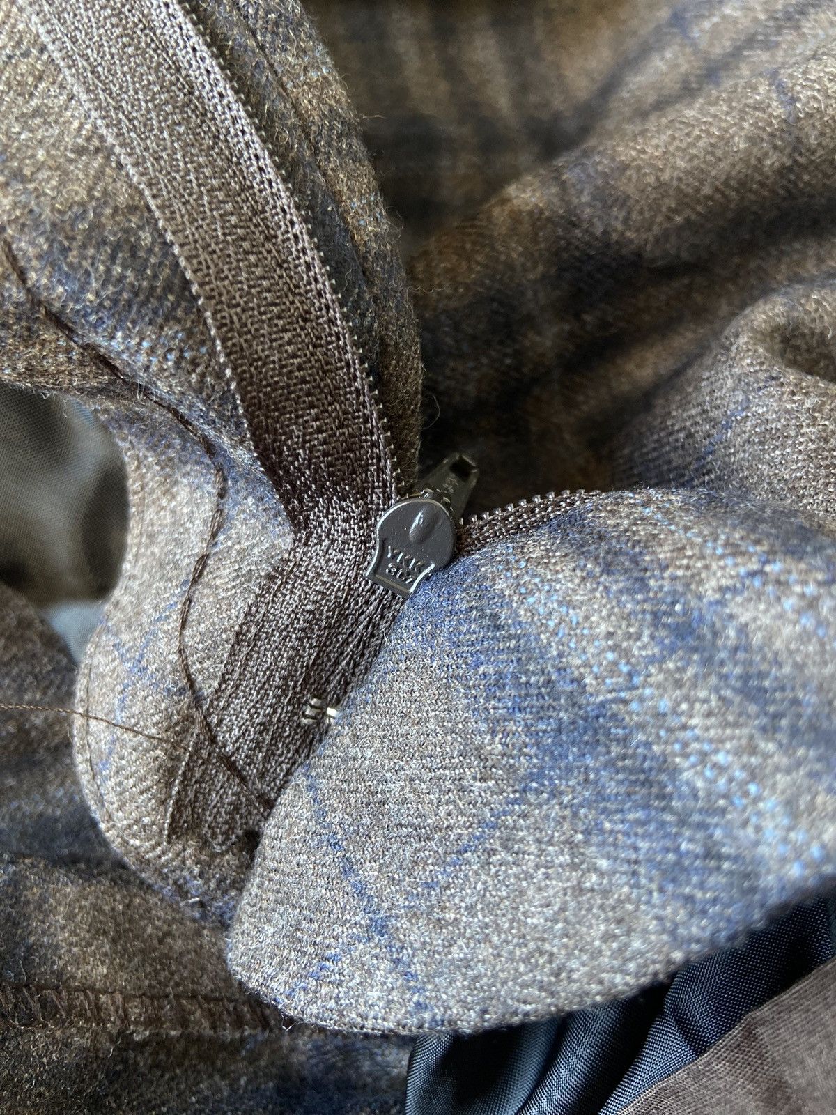Rota Rota Brown Blue Checked Wool Trousers Size US 39 - 12 Thumbnail