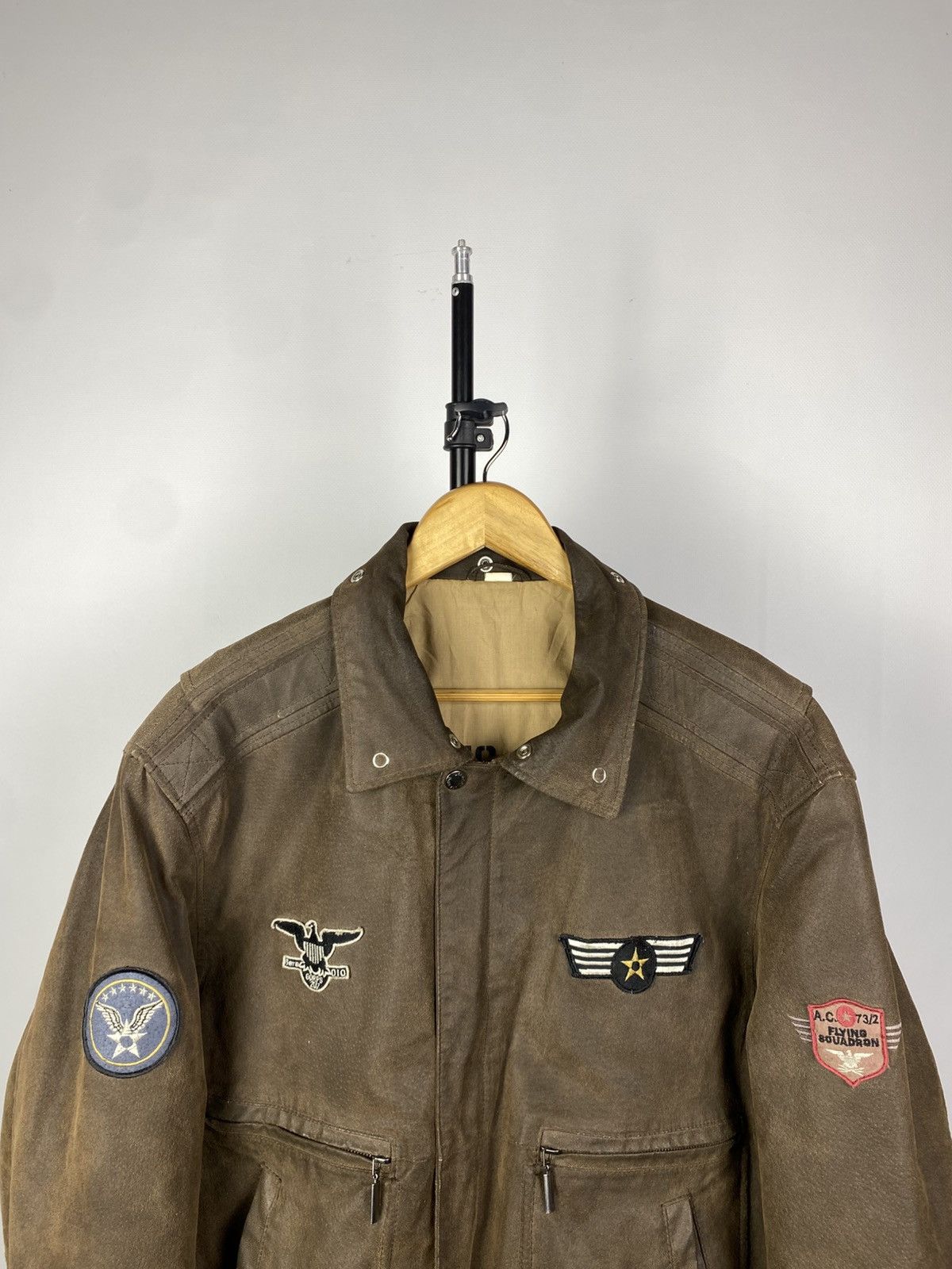 Vintage Vintage Leather Bomber Aviator Flight Jacket Schott Style Size US L / EU 52-54 / 3 - 2 Thumbnail
