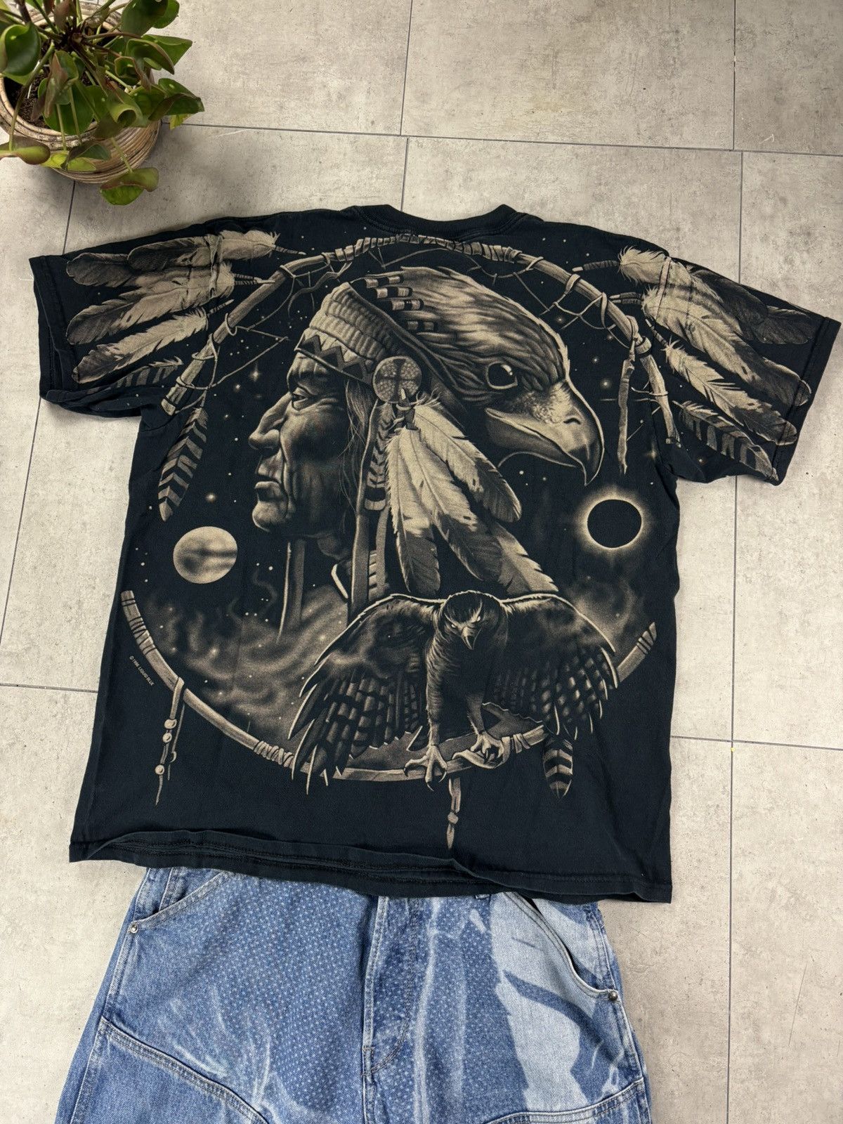 Liquid Blue Liquid Blue Native American Wolf Face All Over Print T-Shirt Size US XL / EU 56 / 4 - 6 Thumbnail
