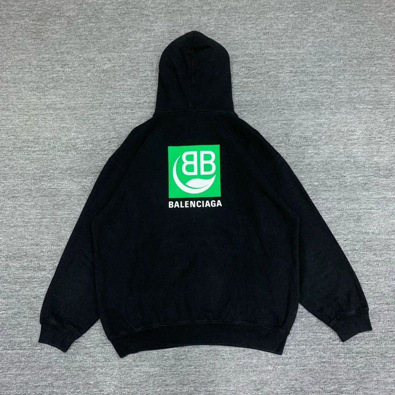 Balenciaga Balenciaga Black Eco-Hoodie Hoodie Size US M / EU 48-50 / 2 - 2 Thumbnail