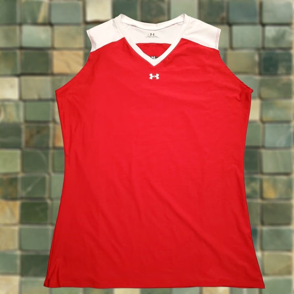 Under Armour Under Armour Pullover Womens L Red 18% Spandex Performance Stretch Sleeveless T-Shirt" Size L / US 10 / IT 46 - 1 Thumbnail