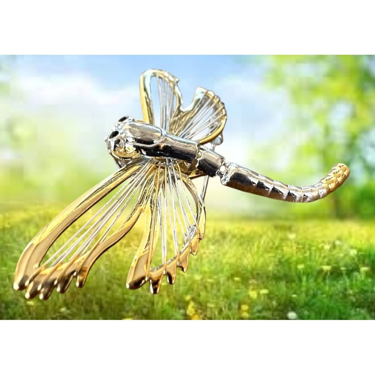 Handmade Dragonfly Pendant Brooch Pin Filigree New Firefly Jewelry F Size ONE SIZE - 2 Thumbnail