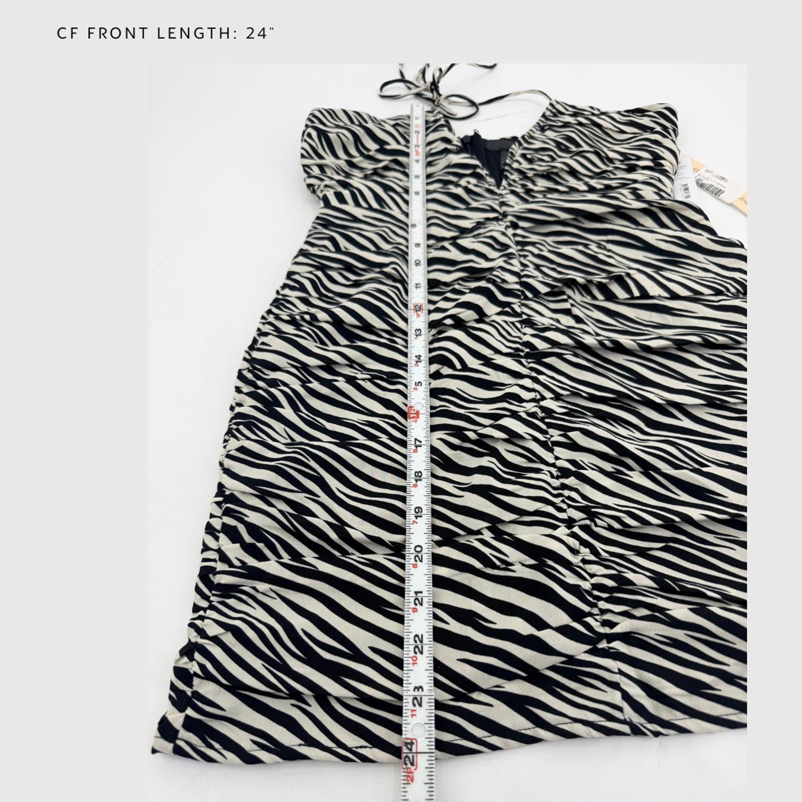 Aquascutum Aqua Zebra Ruched Mini Dress Halter NWT XS Going Out Size XS / US 0-2 / IT 36-38 - 9 Thumbnail