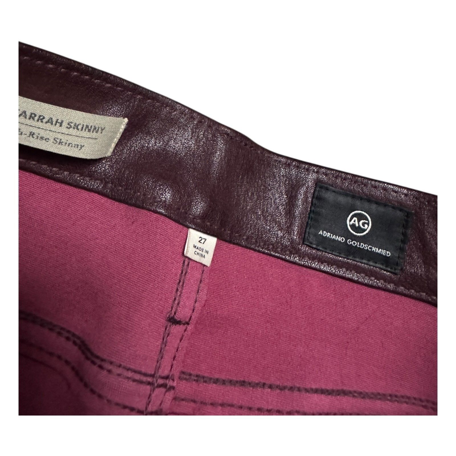 AG Adriano Goldschmied AG ADRIANO GOLDSCHMIED Genuine LAMB LEATHER Pants Medium Size 30" / US 8 / IT 44 - 7 Thumbnail