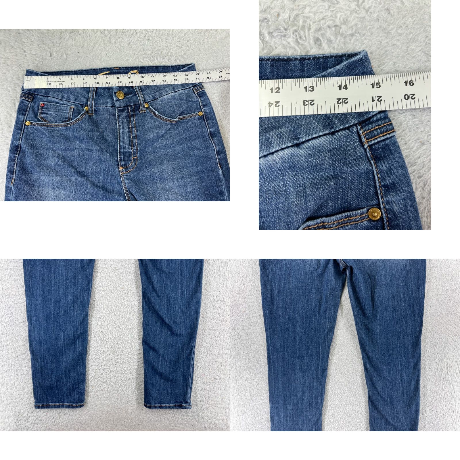 Vintage VINTAGE Seven7 Jeans Women 8 Blue Denim Tummyless Mid Rise Skinny Cotton Blend Jeans Women 8 Blue Distressed 5-Pocket Design Modern Fit Size 30" / US 8 / IT 44 - 9 Thumbnail
