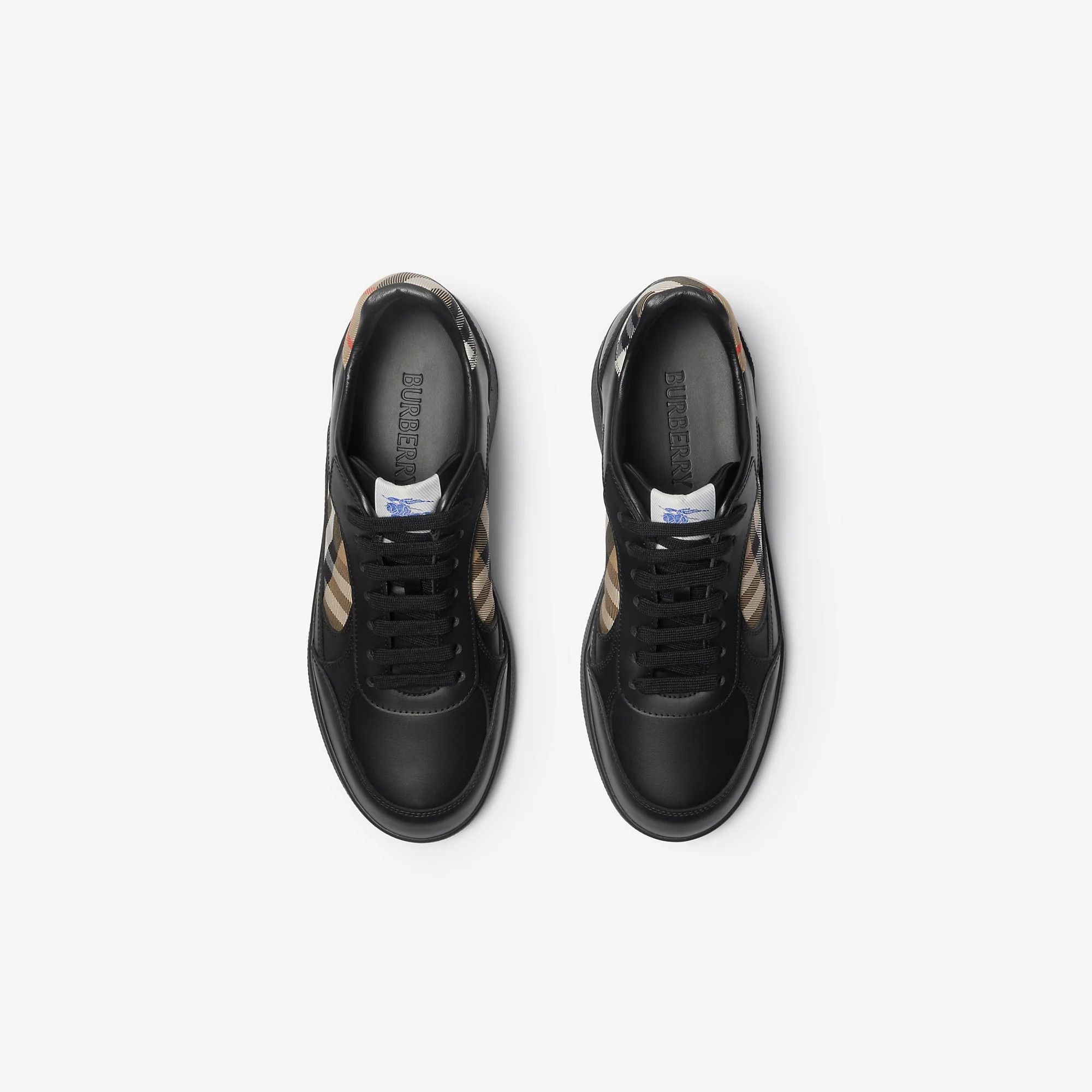 Burberry os11x1225 Leather and Check Terrace Sneakers in Black Size US 9 / EU 42 - 5 Thumbnail