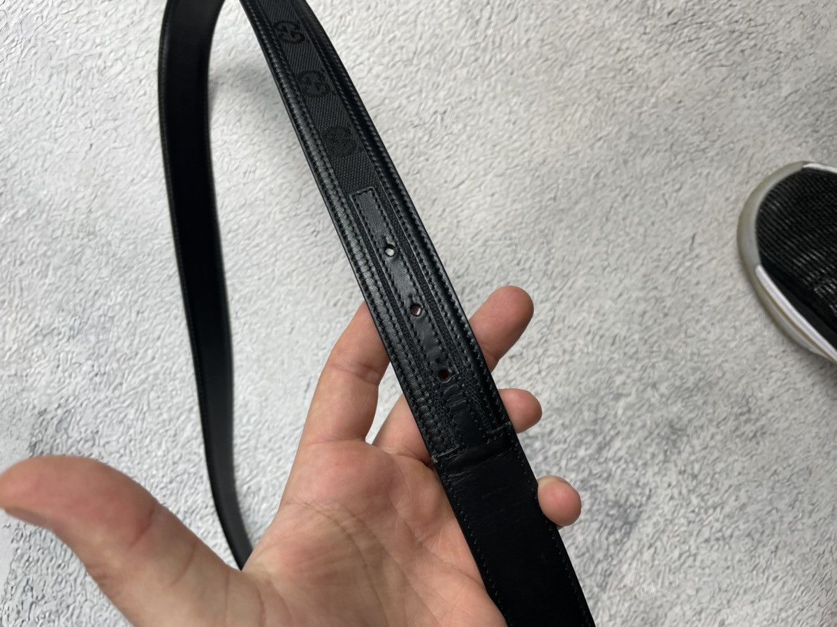 Gucci × Vintage Gucci Vintage Monogram Black Belt oldmoney Size ONE SIZE - 5 Thumbnail