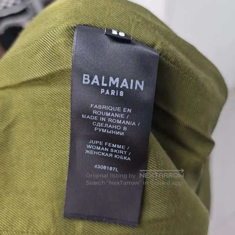 Balmain Balmain Olive Green Cotton Women's Skirt . Size 23" - 6 Thumbnail