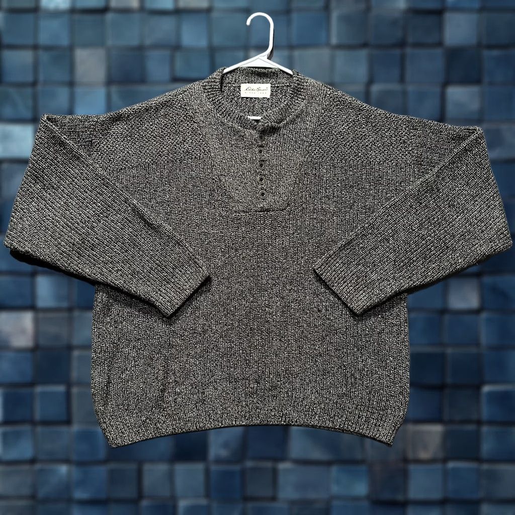 Eddie Bauer VINTAGE Eddie Bauer Sweater Mens XL Brown Knit Henley Pullover USA Size US XL / EU 56 / 4 - 1 Thumbnail