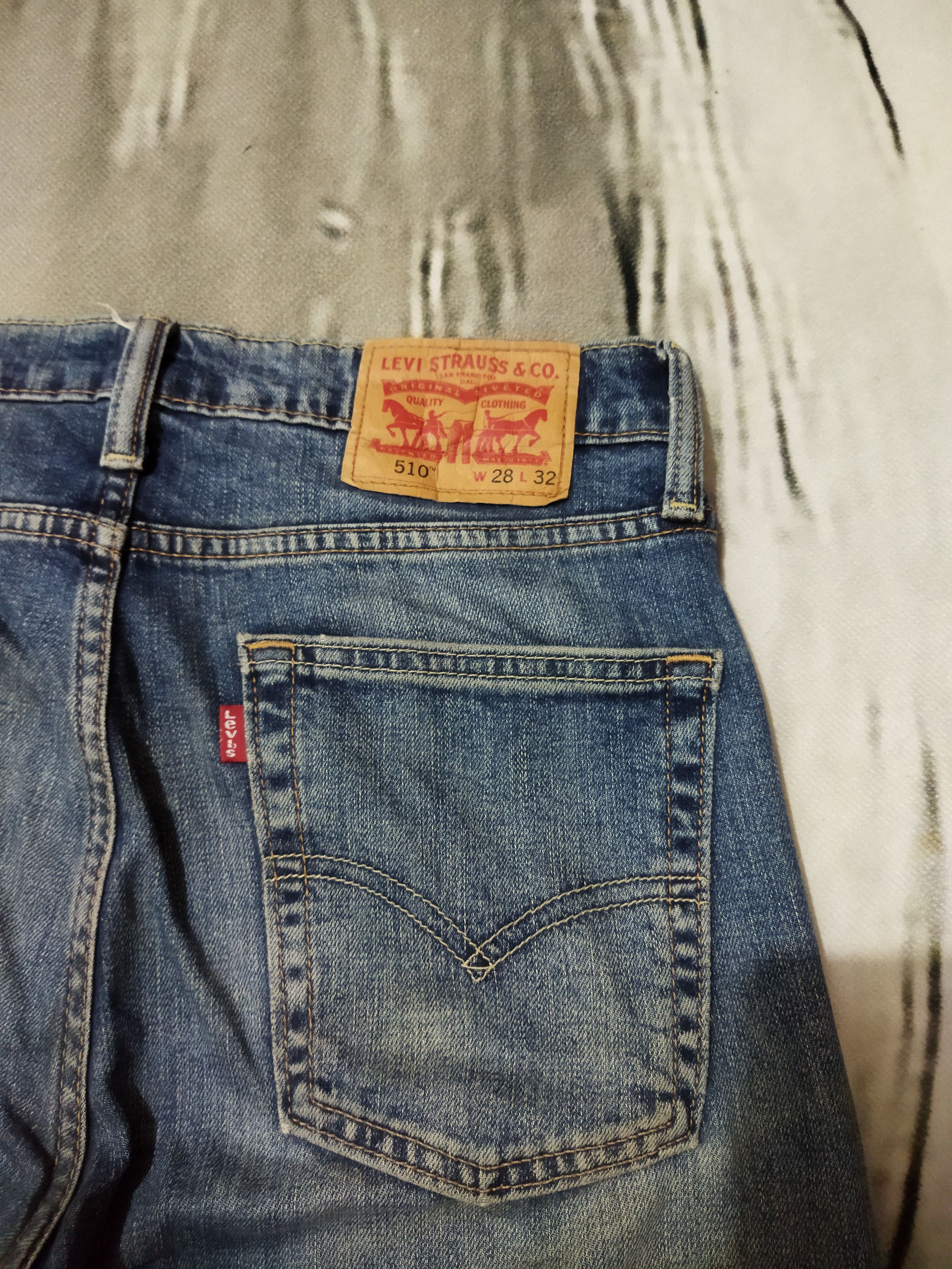 Levi's VINTAGE LEVIS 510 DISTRESSED FADED BLUE JEANS PANTS Size US 29 - 10 Thumbnail