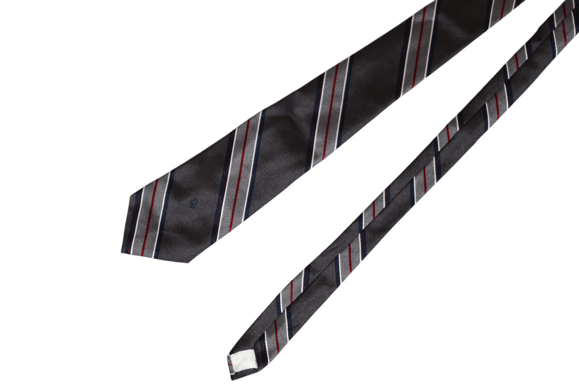 Christian Dior Monsieur Vtg Christian Dior Black Label USA made red-grey stripes tie Size ONE SIZE - 7 Thumbnail