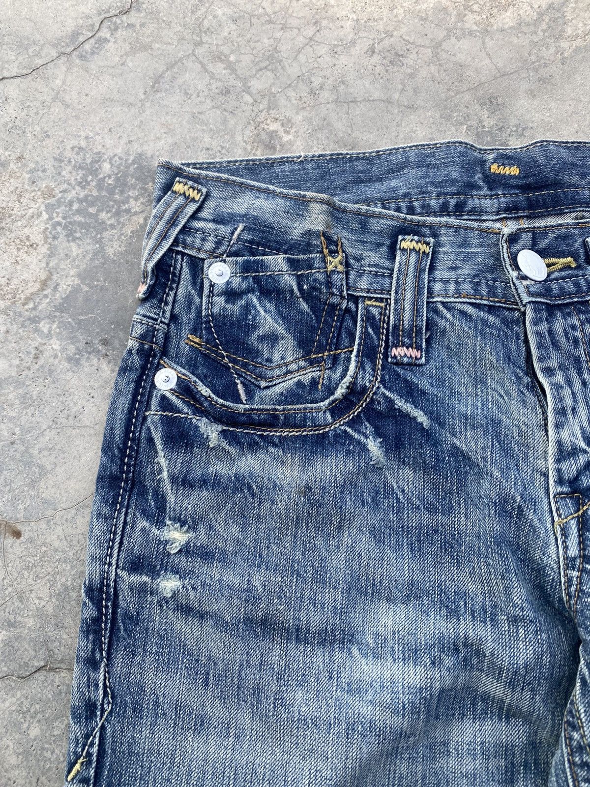 Japanese Brand BRAPPERS Distressed Boyfriend Jeans Size 29" - 7 Thumbnail