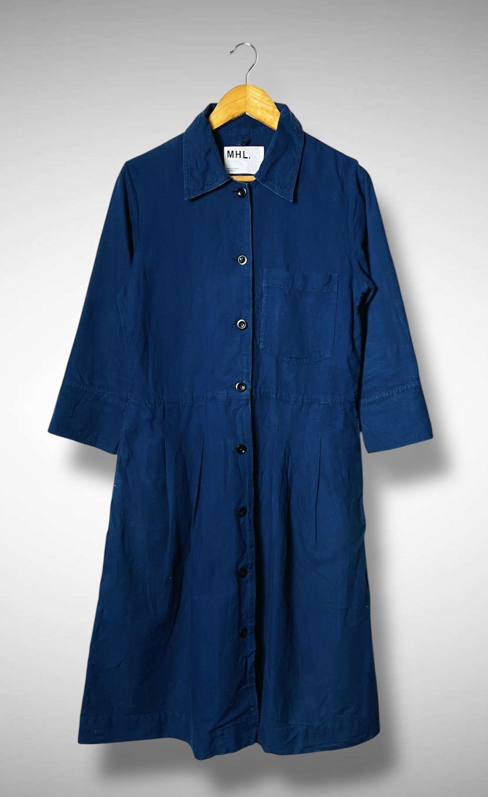Margaret Howell Vintage Margaret Howell Navy Cotton Button-Down Dress Size M / US 6-8 / IT 42-44 - 1 Thumbnail