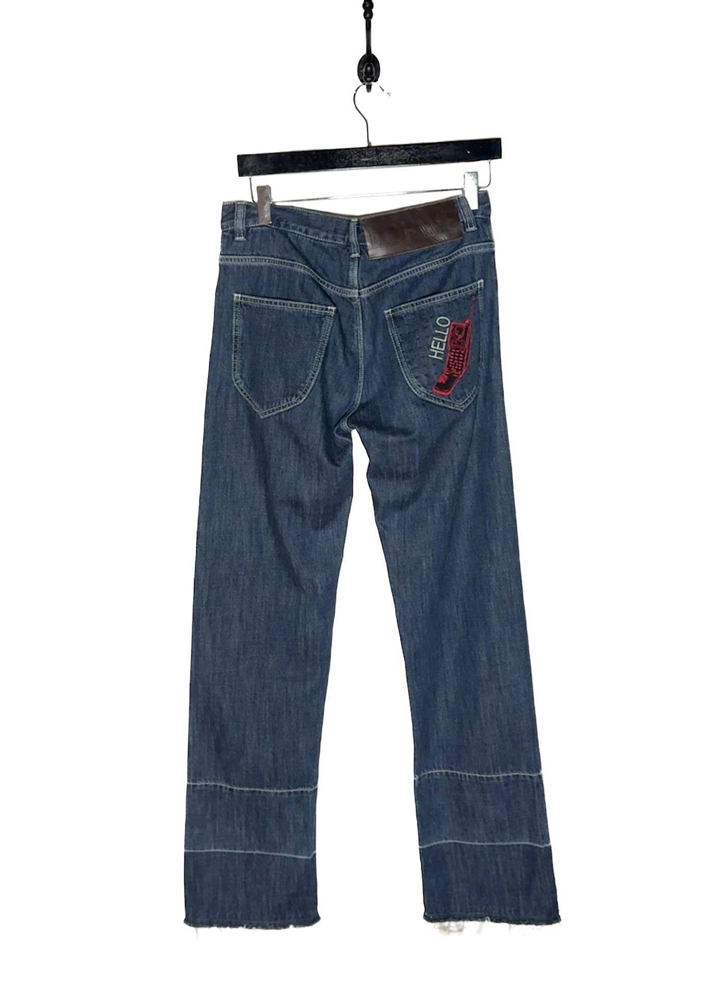 Loewe LOEWE Washed Blue Hello Telephone Embroidered Jeans Size 25" / US 0 / IT 36 - 3 Thumbnail