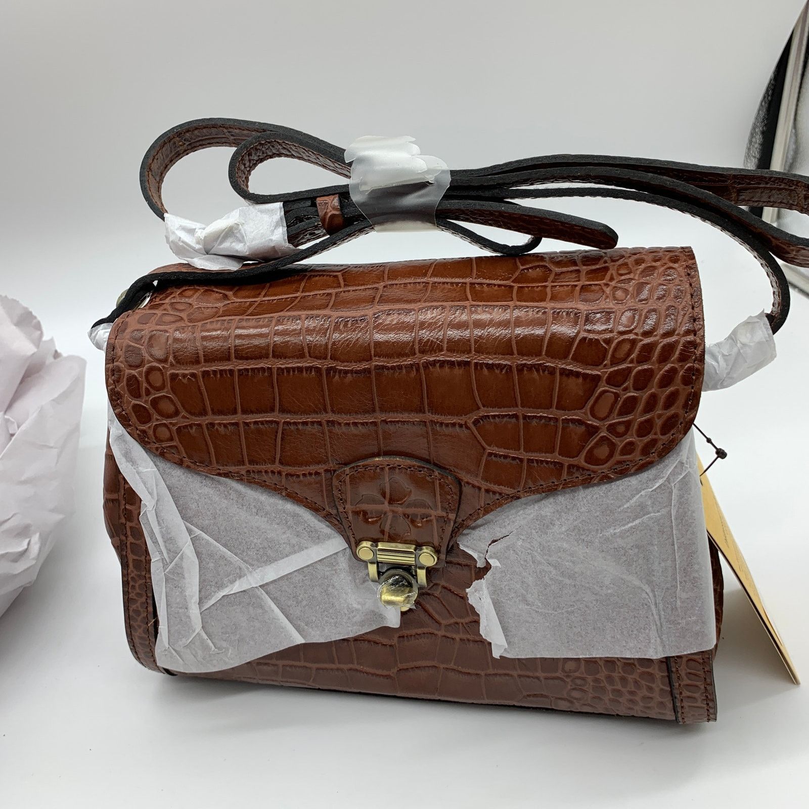 Other Patricia Nash Crossbody Leather Ashmore Satchel British Tan Size ONE SIZE - 4 Thumbnail