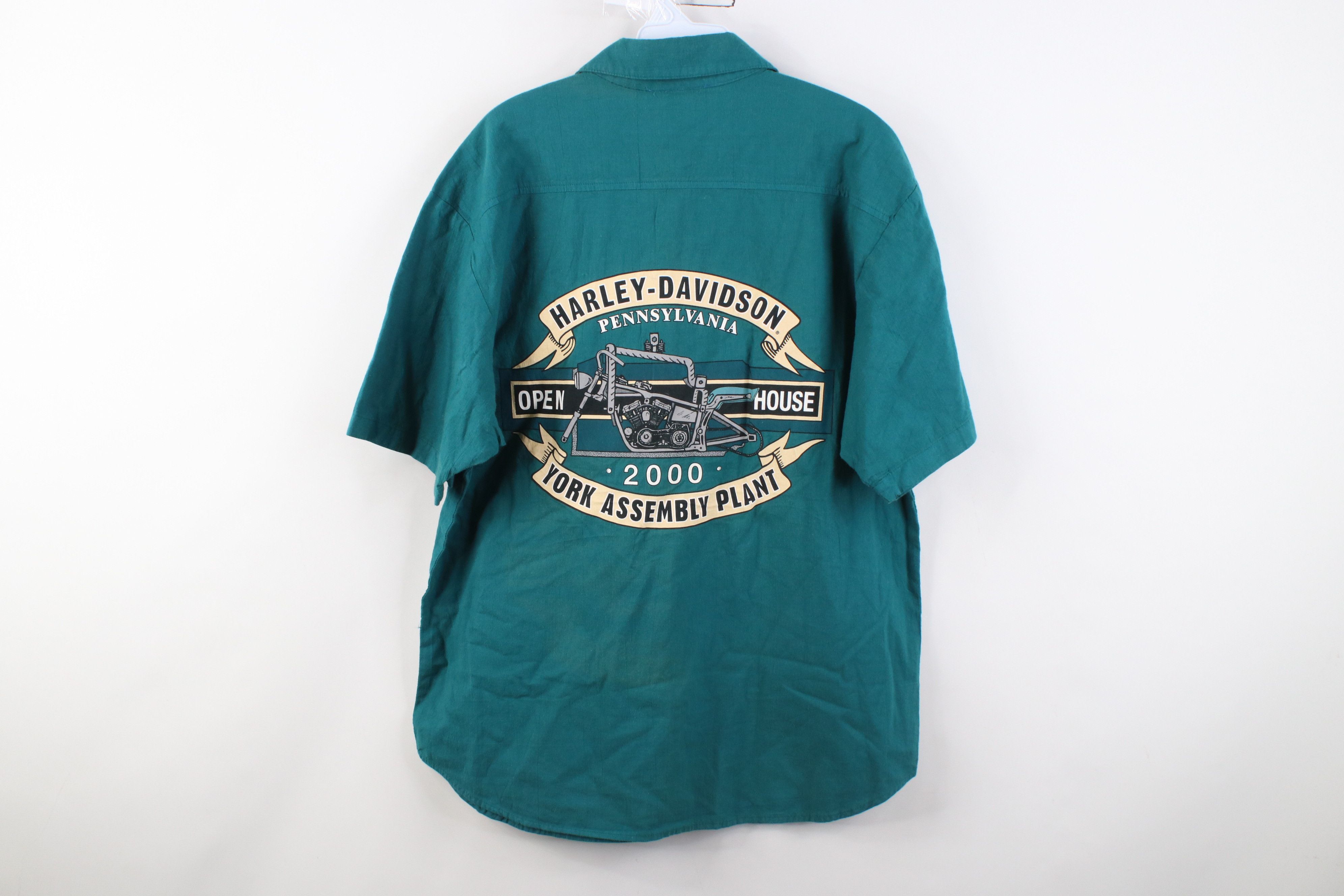 Harley Davidson Vintage Y2K 2000 Harley Davidson Assembly Plant Button Shirt Size US L / EU 52-54 / 3 - 12 Thumbnail
