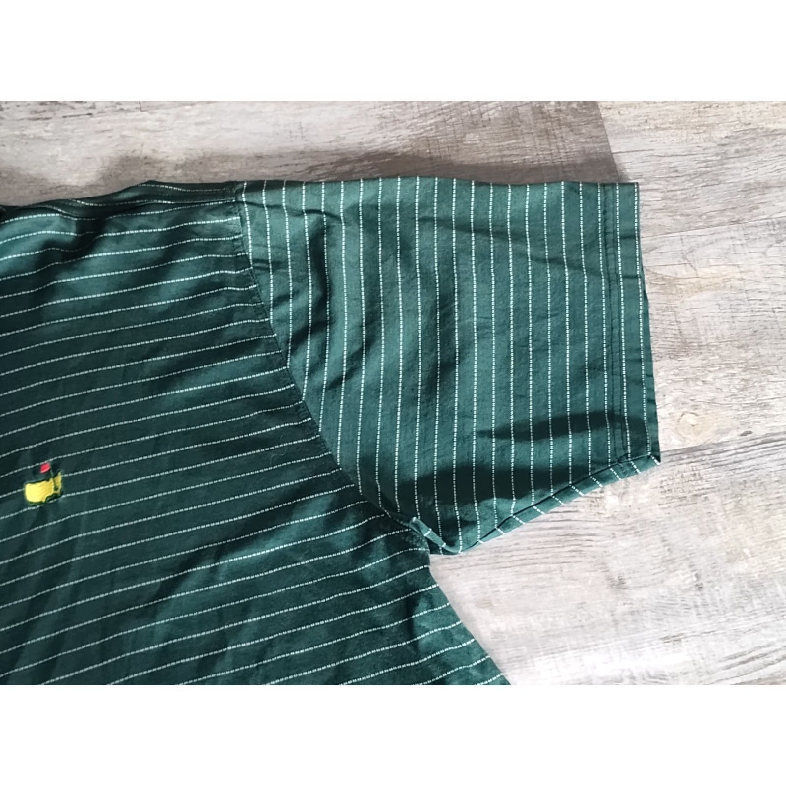 Vintage VINTAGE Amen Corner Masters Golf Polo Shirt Men XL Green Striped Short Sleeve Button-Up Casual Size US XL / EU 56 / 4 - 4 Thumbnail