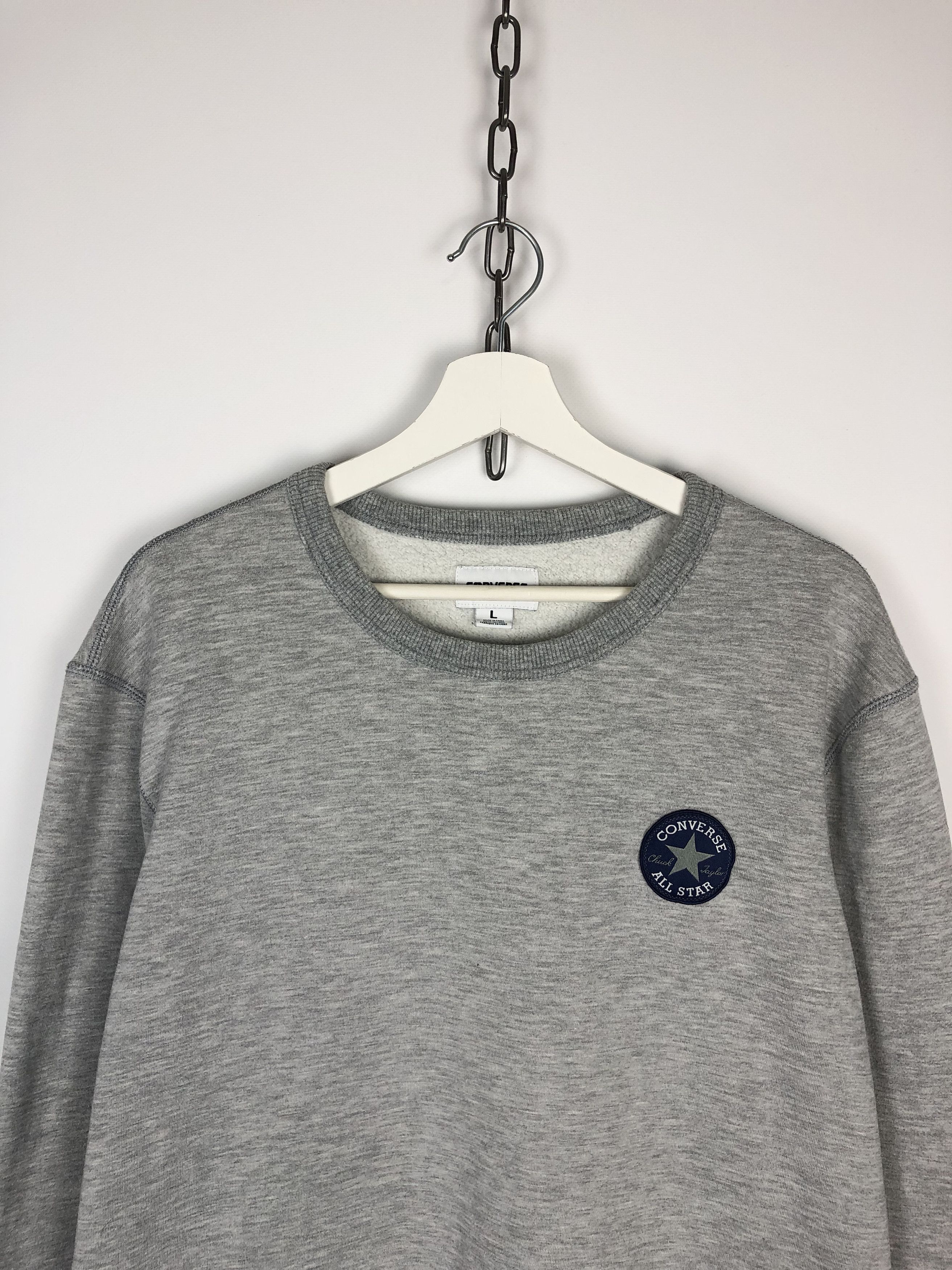 Converse Converse All Star Sweatshirt Crewneck Gray Pullover size L Size US L / EU 52-54 / 3 - 2 Thumbnail
