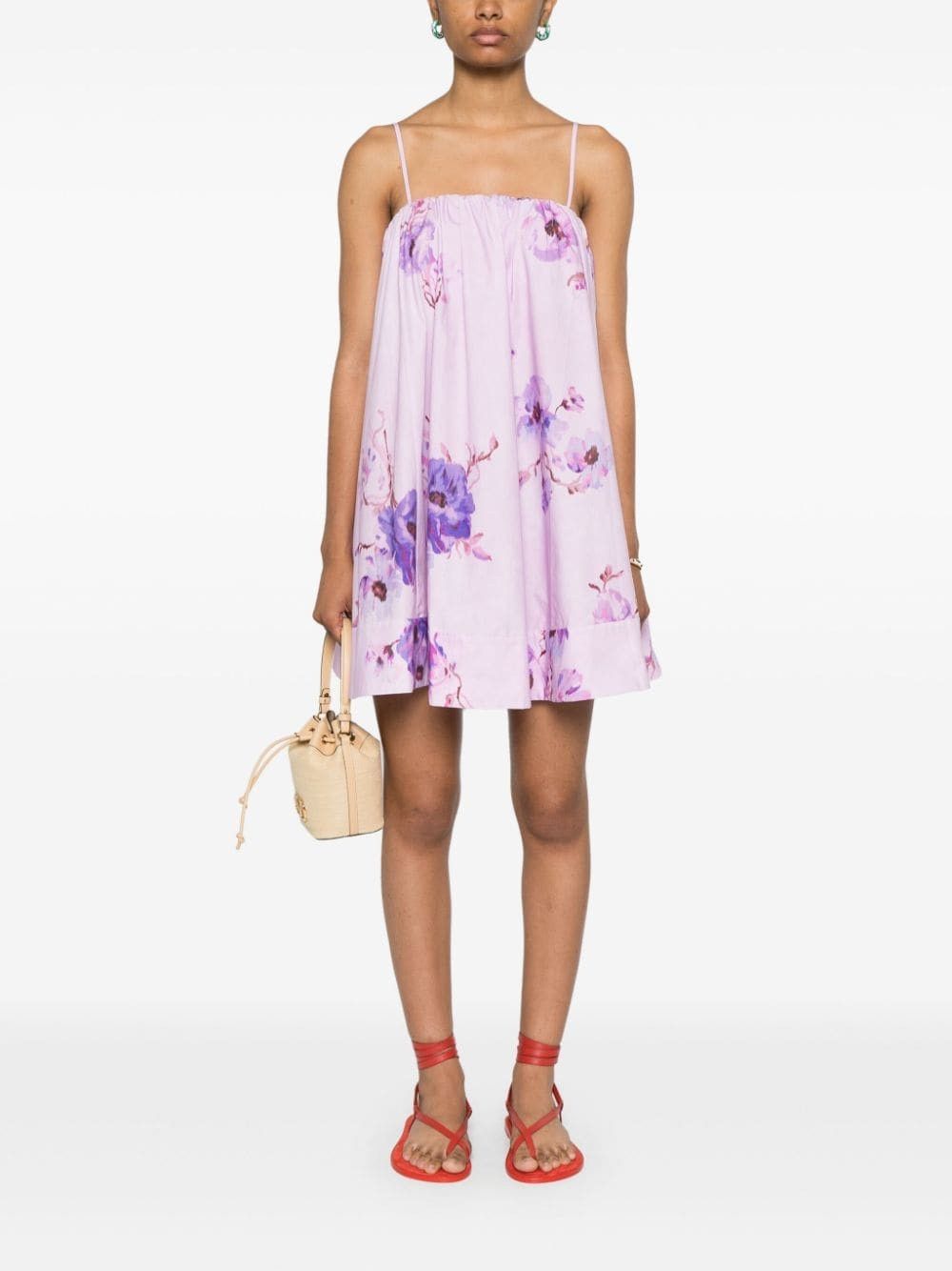 Zimmermann oc11z0525 Lightburst Floral Print Mini Dress in Multicolor Size L / US 10 / IT 46 - 2 Thumbnail