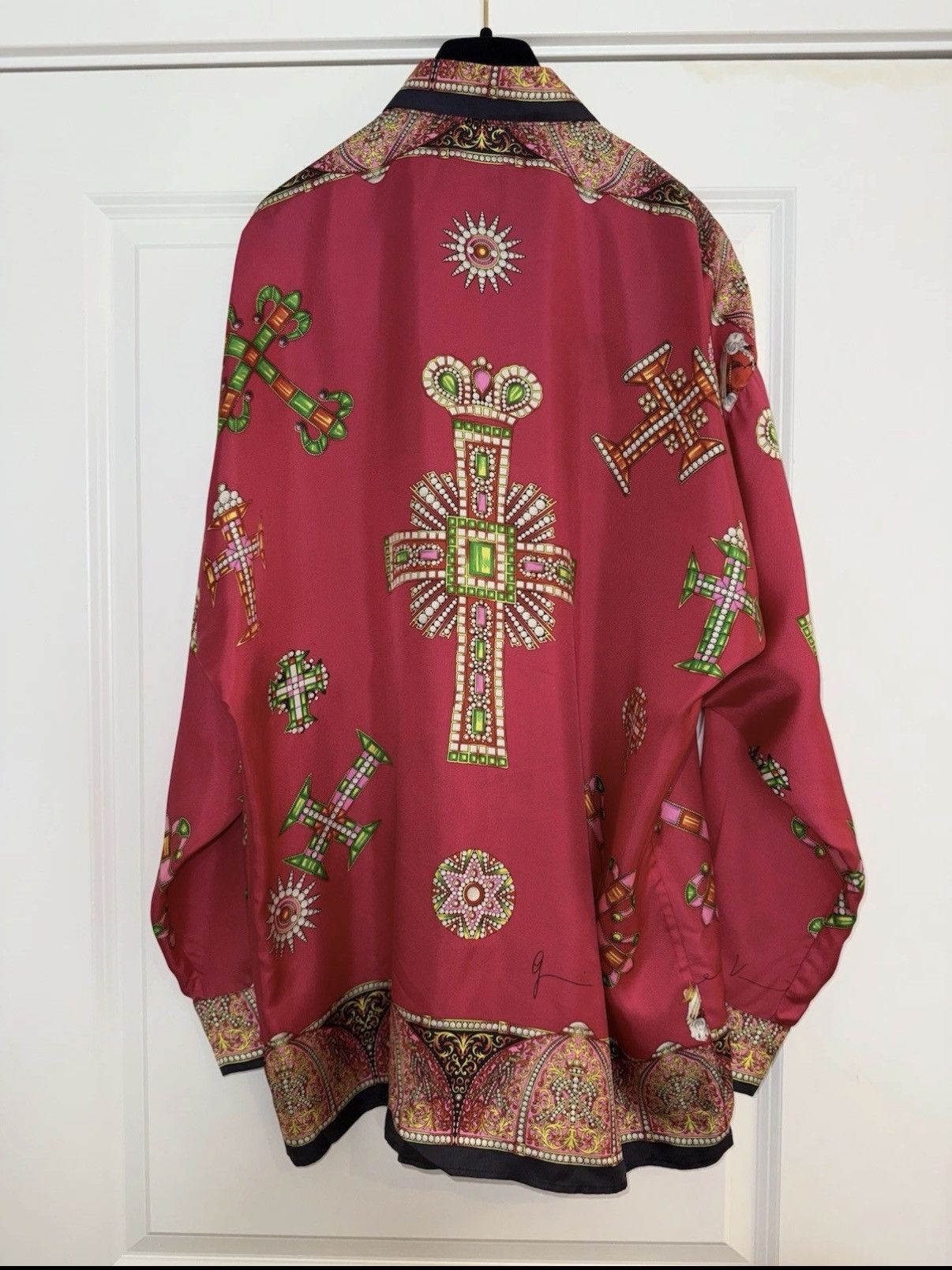 Versace GIANNI VERSACE Silk shirt Le Croci print IT 48 S/S 1992 Size US M / EU 48-50 / 2 - 7 Thumbnail