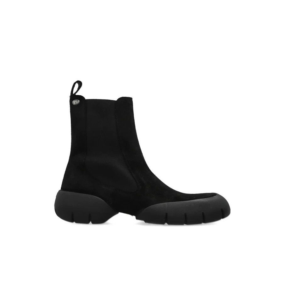 Diesel DIESEL d mathieu Black Leather Ankle Boots New & Authentic ( Size US 10 / EU 43 - 3 Thumbnail