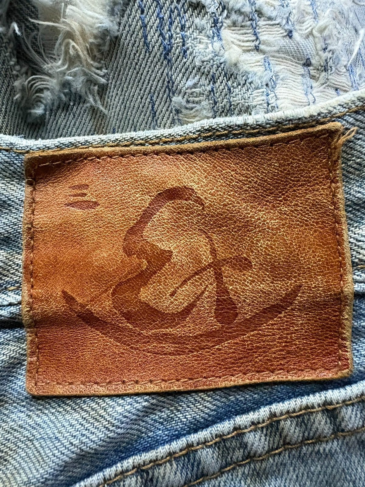 Eternal × Japanese Brand Vintage Eternal Button Fly Mud Wash Painted Distressed Jeans Size US 30 / EU 46 - 11 Thumbnail