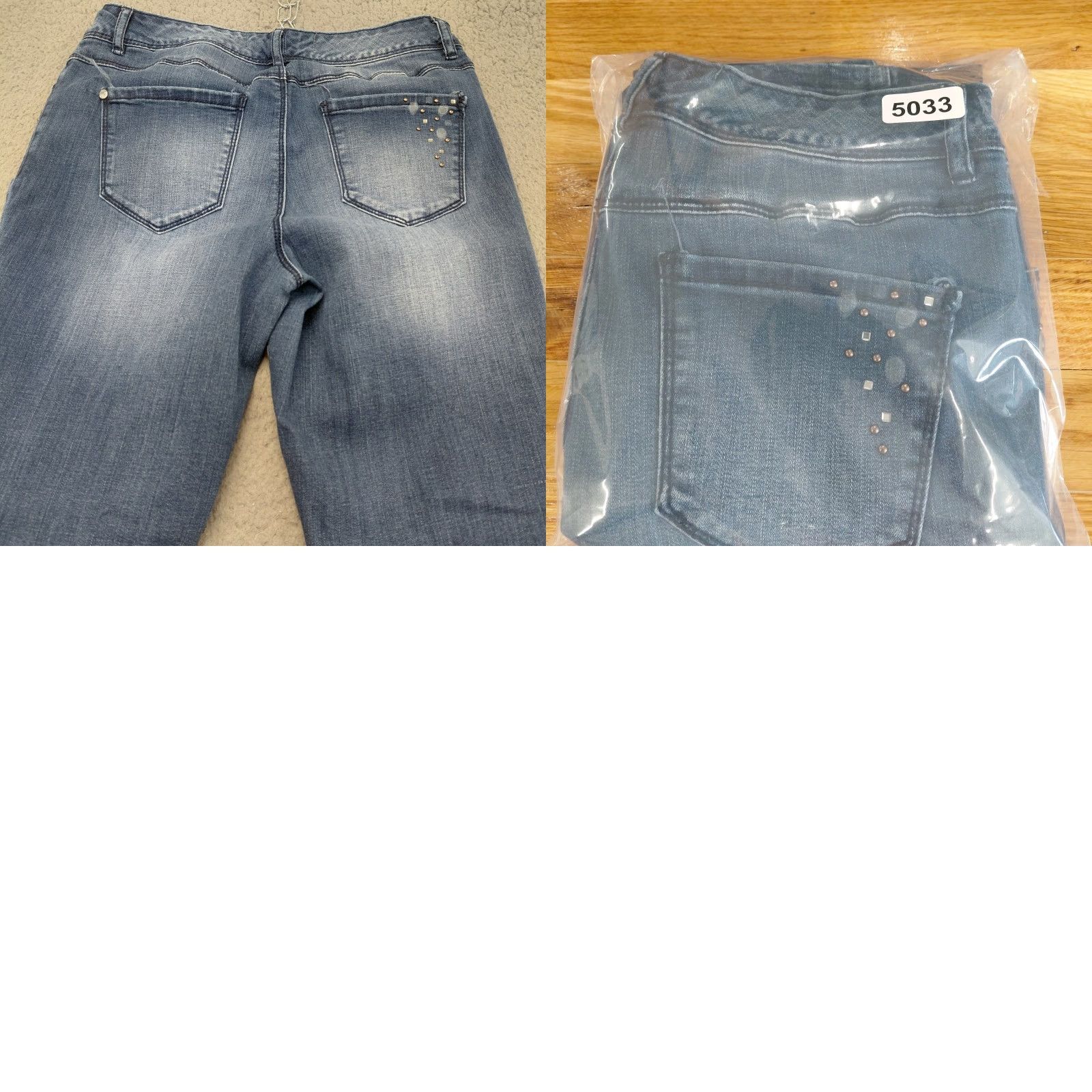 Vintage CATO CLASSIC Jeans Women’s Size 12 Blue Denim Distressed Sequin Whiskered READ Womens Jeans Regular 12 Blue Denim Size 34" / US 12 / IT 48 - 9 Thumbnail