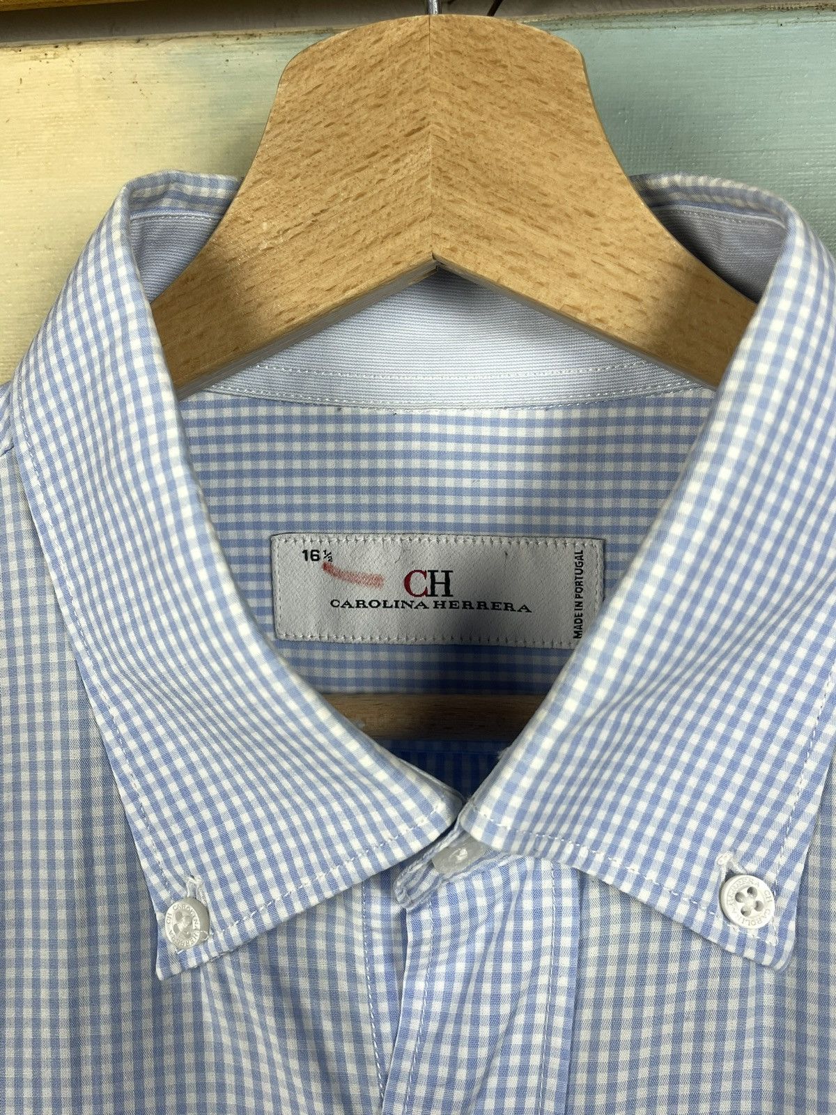 Carolina Herrera Carolina Herrera Blue Checkered Button Ups Shirt Old Money Size US XL / EU 56 / 4 - 6 Thumbnail