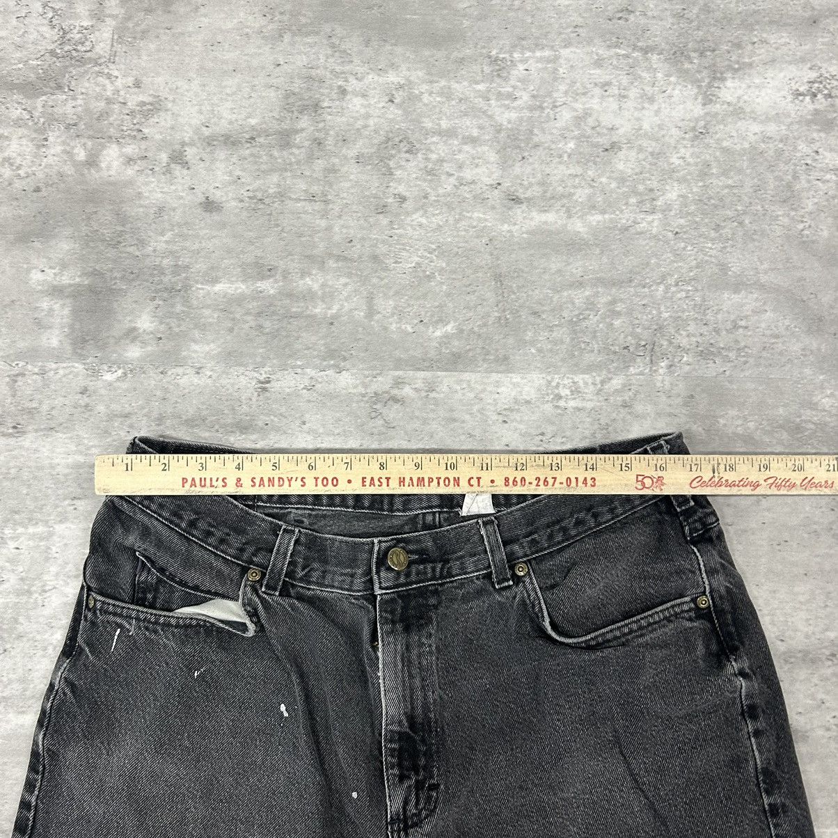 Vintage crazy faded black denim jeans size 38x32 Size US 38 / EU 54 - 4 Thumbnail