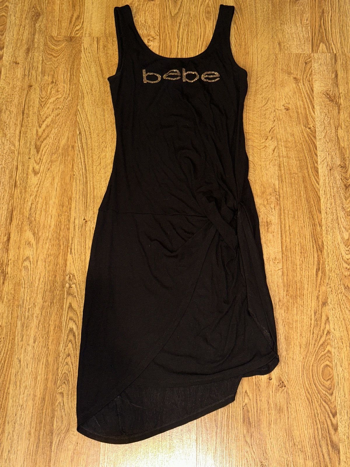 Bebe VTG BEBE Style# WCD906992 Asymmetrical Black Tank Dress FLAW Size S / US 4 / IT 40 - 1 Thumbnail