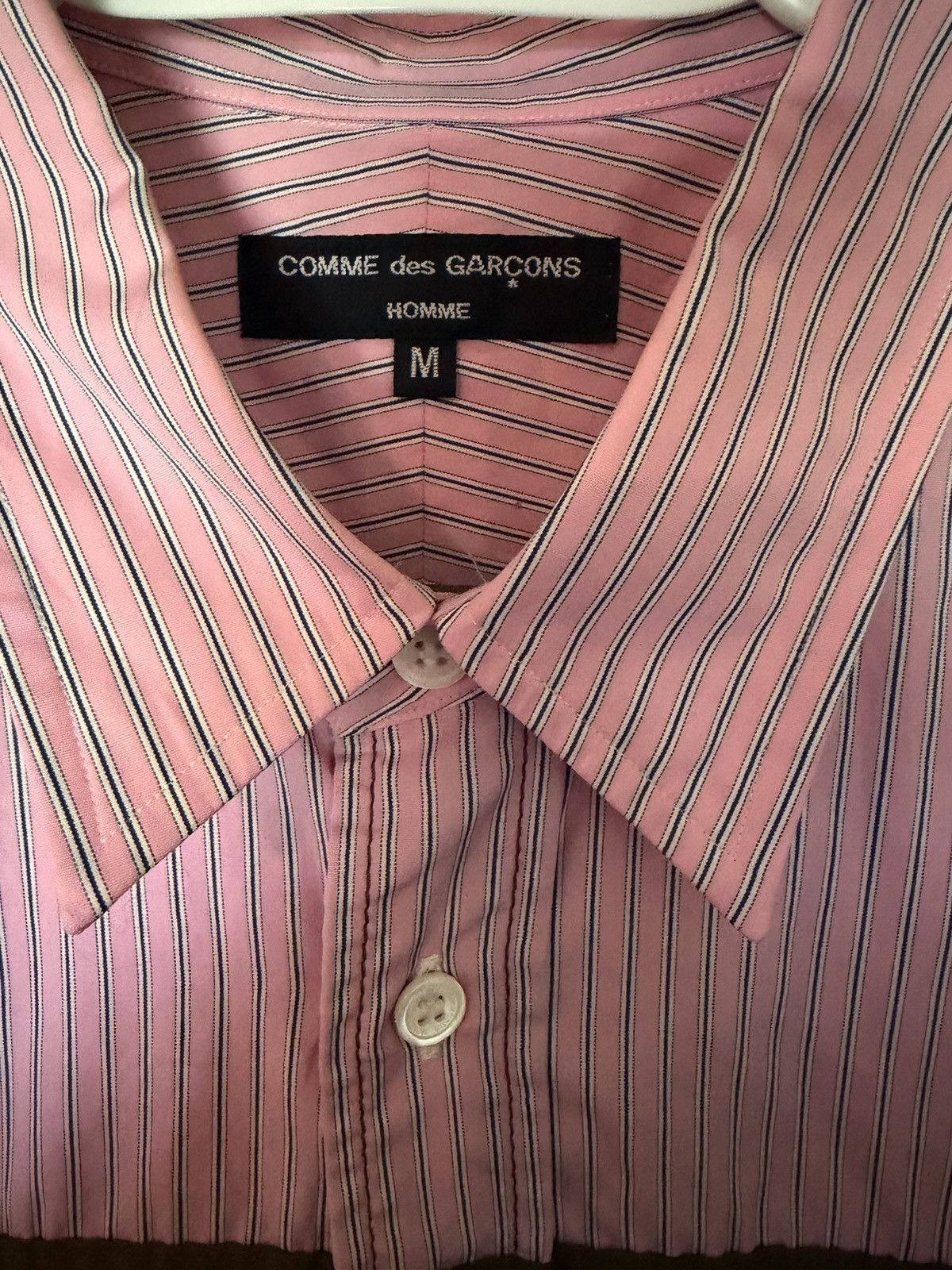 Comme des Garcons Homme Reconstructed Hybrid Striped Button Up Size US M / EU 48-50 / 2 - 3 Thumbnail