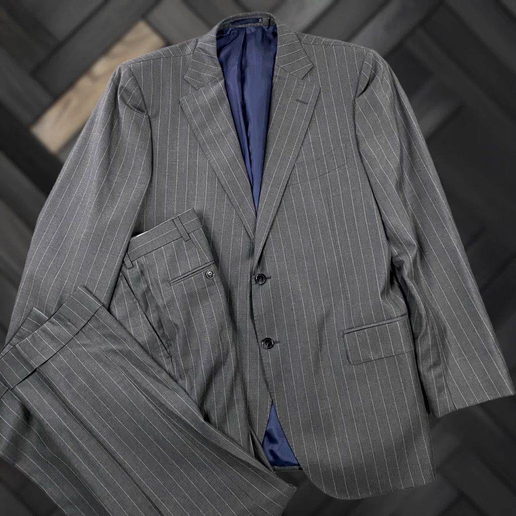Suitsupply Suitsupply Pants Mens 48 Gray Lazio Suit 48L Brescia 36x31 Stripe Vitale Barberis Canonico Size 36R - 1 Thumbnail