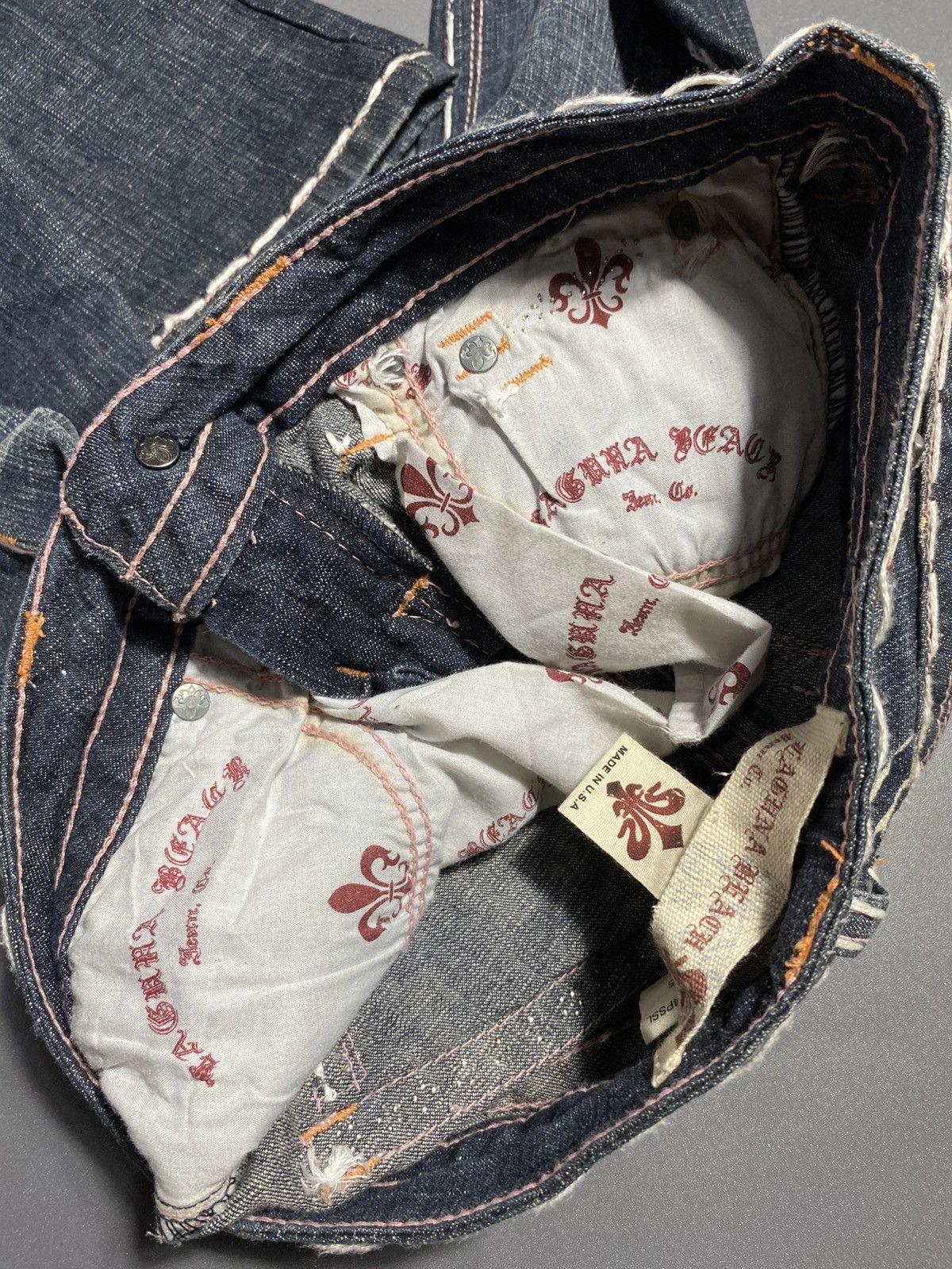 Vintage VTG Y2K 2000s Laguna Beach Jean Co Low Waist USA Made Jeans Size 25" / US 0 / IT 36 - 11 Thumbnail