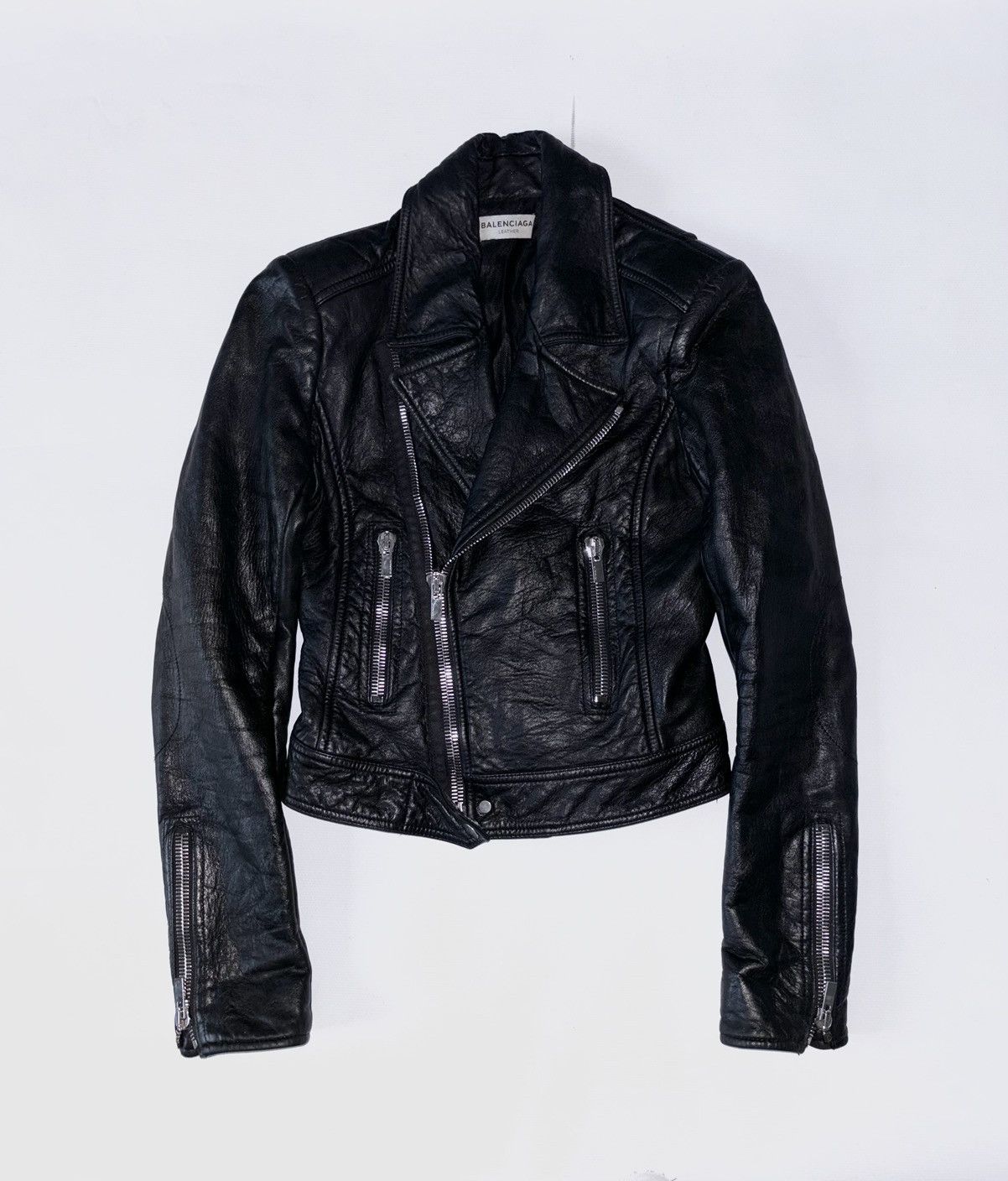 Balenciaga Balenciaga Distressed Leather Biker Jacket Size XS / US 0-2 / IT 36-38 - 1 Thumbnail
