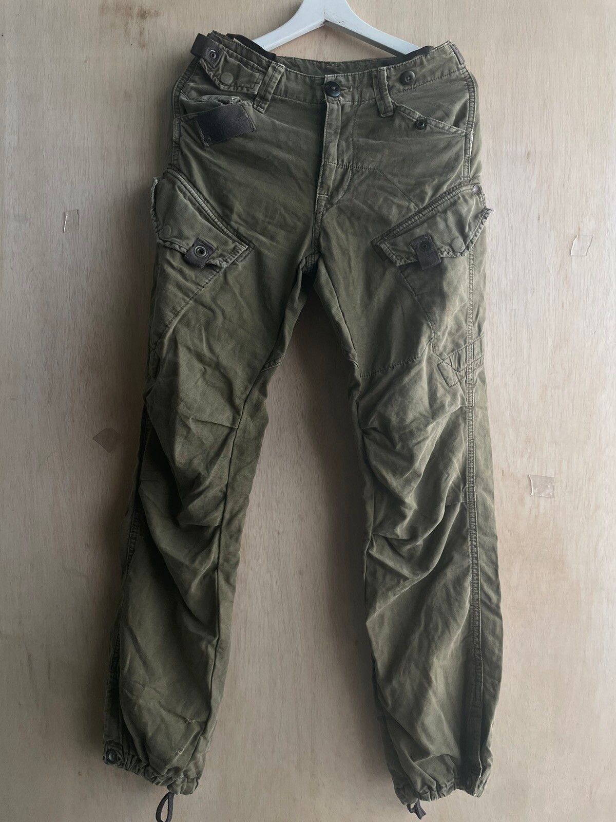 Pre-owned G-star Raw G-star 3310 Y2k Cargo Pants In Green