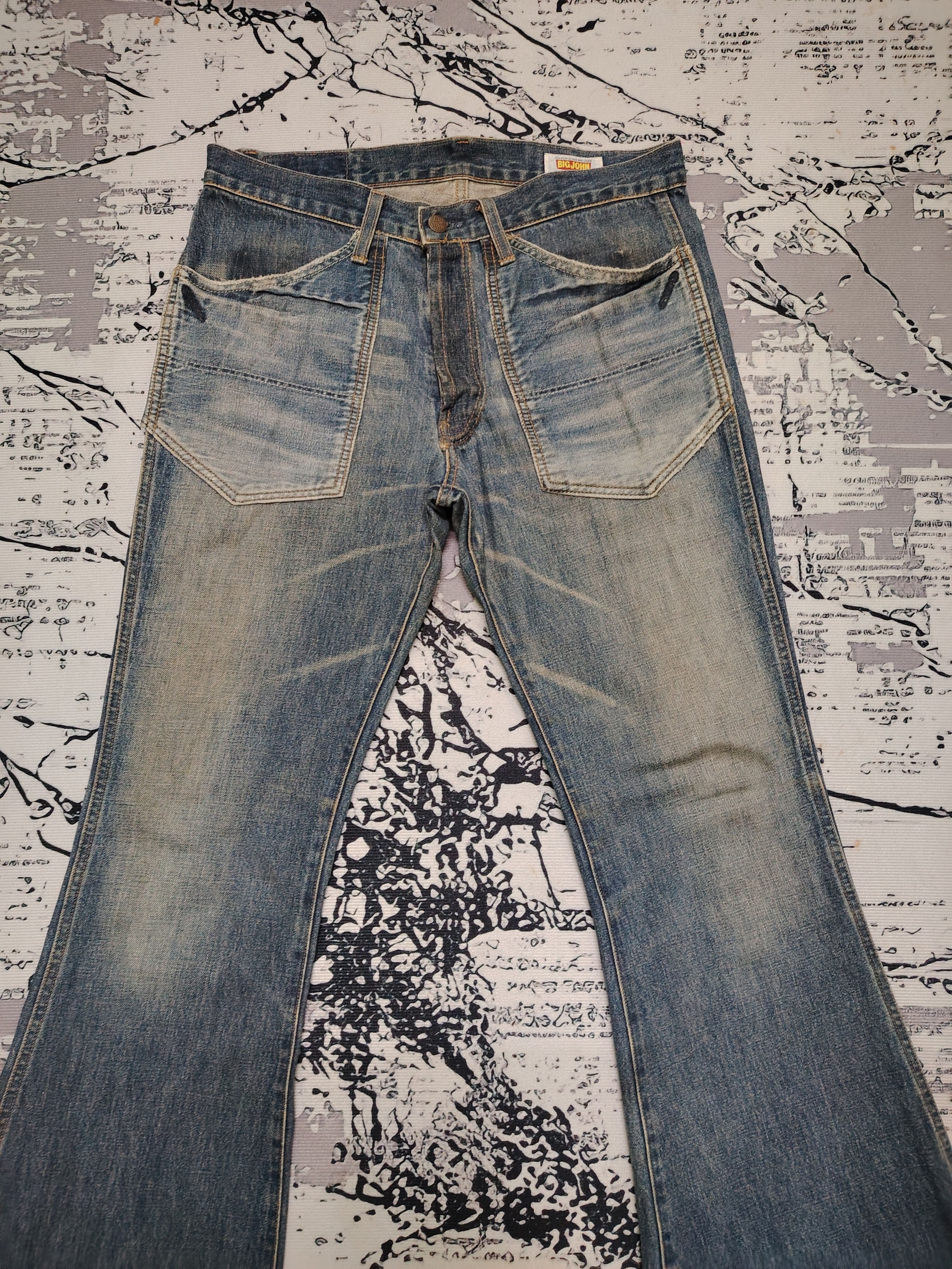 Big John VINTAGE 80s BIG JOHN FLARED BELL BOTTOM JEANS Size 34" / US 12 / IT 48 - 4 Thumbnail