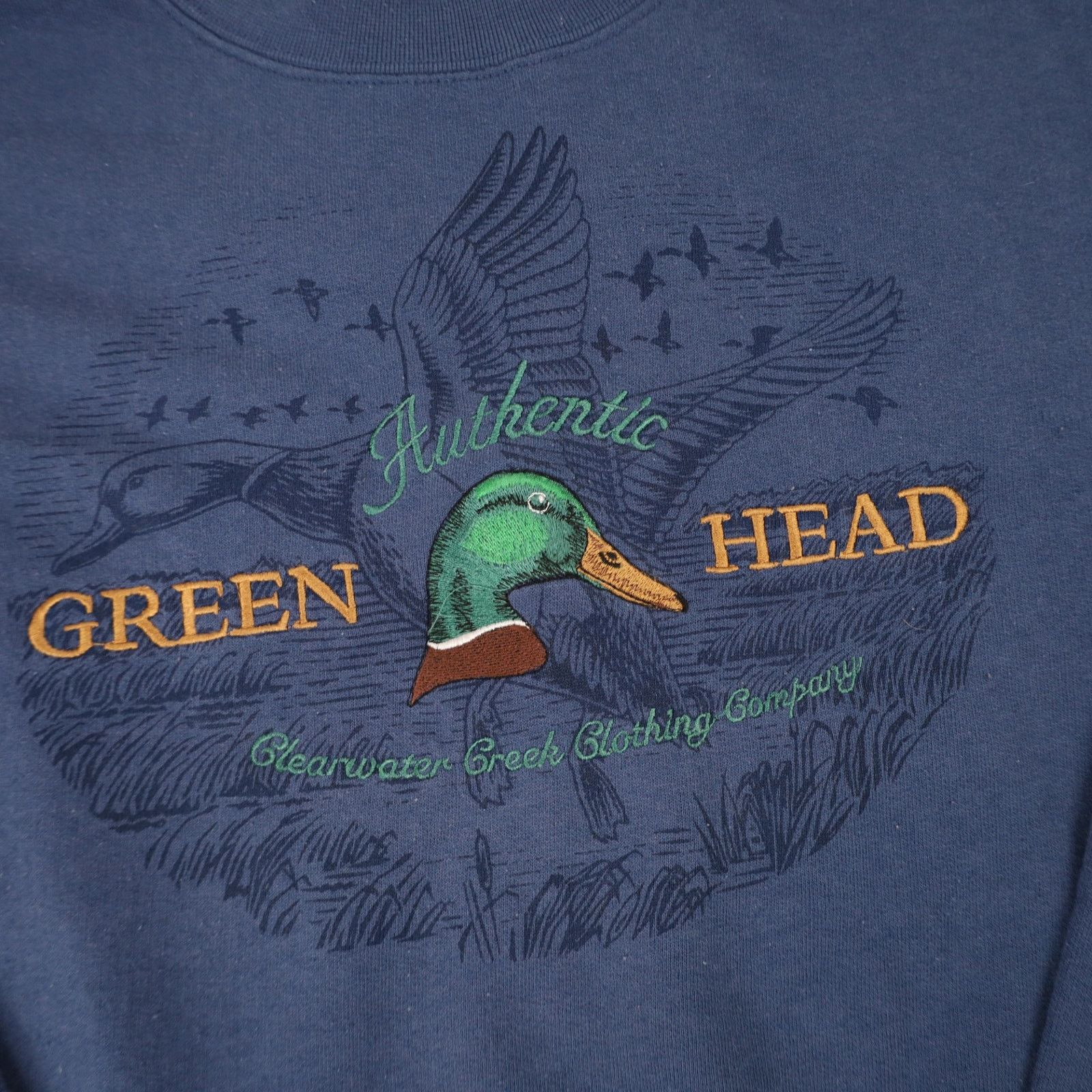 Vintage Vintage Clearwater Creek Clothing Green Head Duck Sweatshirt Size US L / EU 52-54 / 3 - 4 Thumbnail