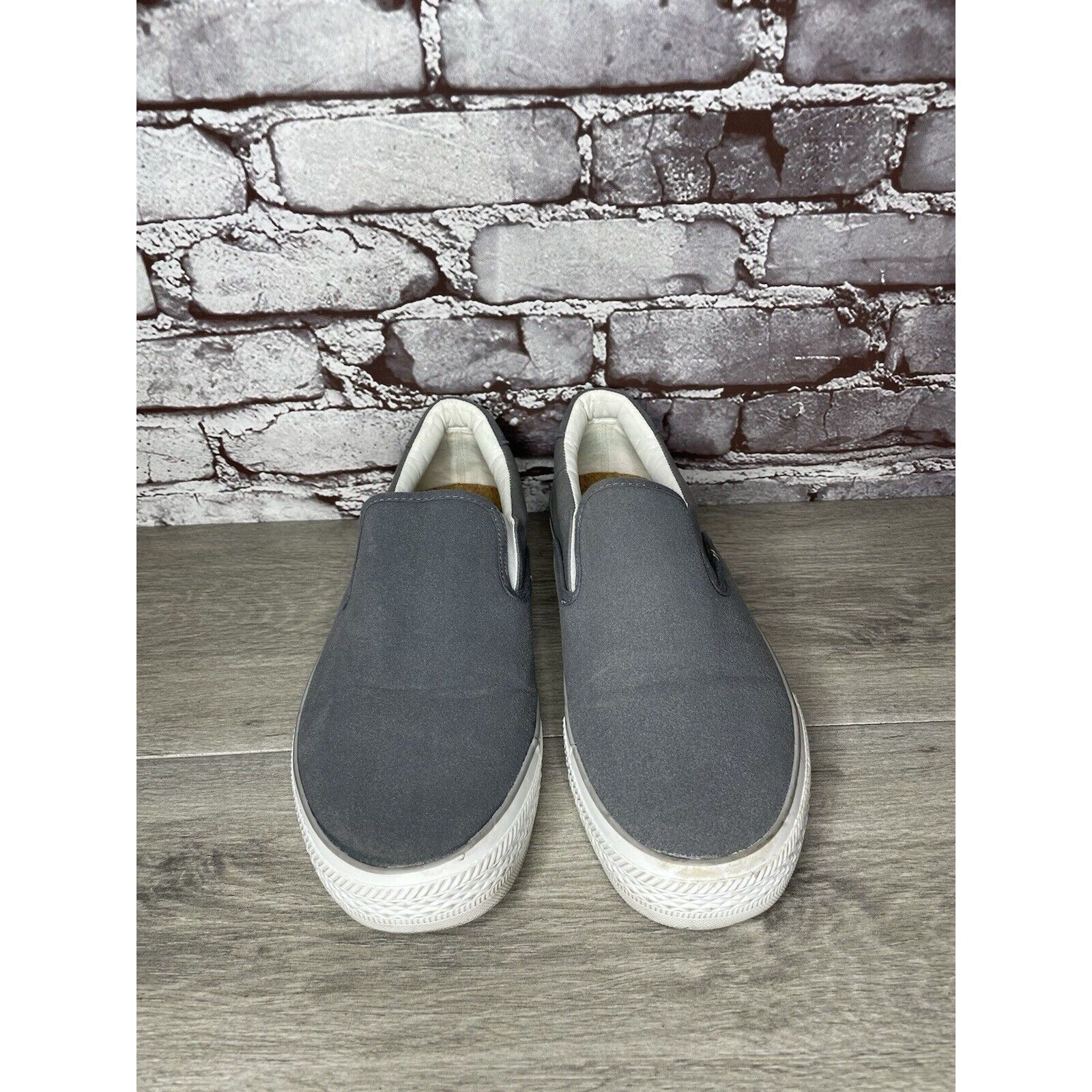 New Republic New Republic Grey Canvas Fabric Slip On Cork Sole Shoes Men’ Size US 11.5 / EU 44-45 - 14 Thumbnail