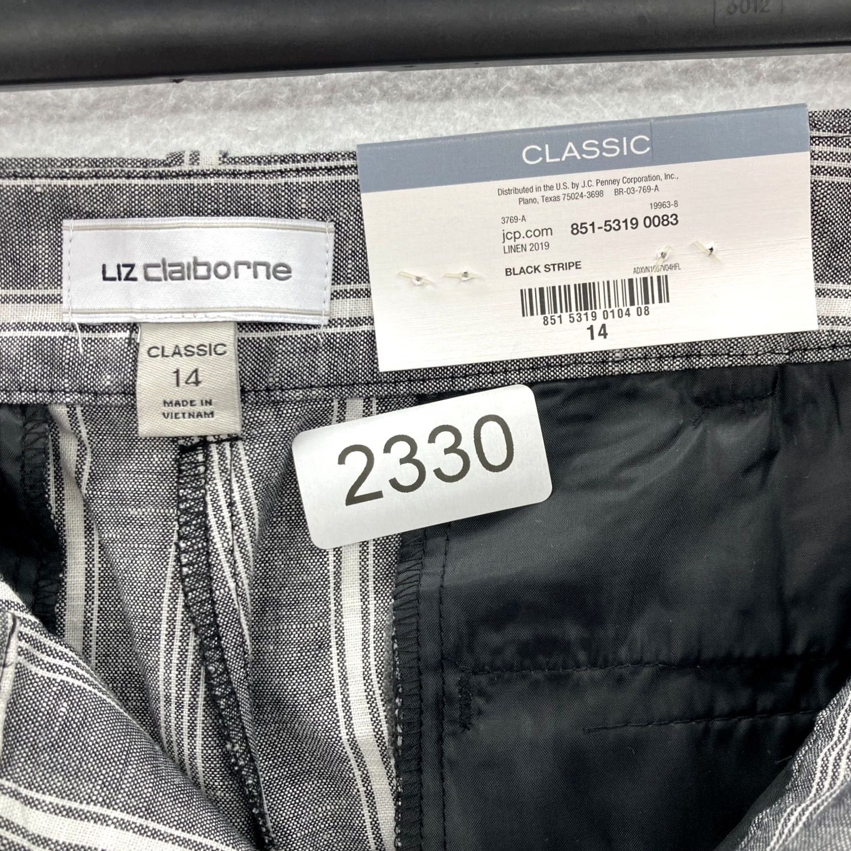 Liz Claiborne Liz Claiborne Pants Womens Size 14 Gray Linen Blend Straight Leg NWT Classic Fit 31in Inseam Ladies Size 36" / US 14 / IT 50 - 4 Thumbnail