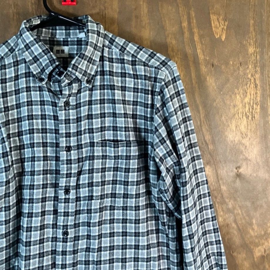 Uniqlo Uniqlo Mens Shirt Black White Flannel Button-Down Long Sleeve 100% Cotton Small Size US S / EU 44-46 / 1 - 5 Thumbnail