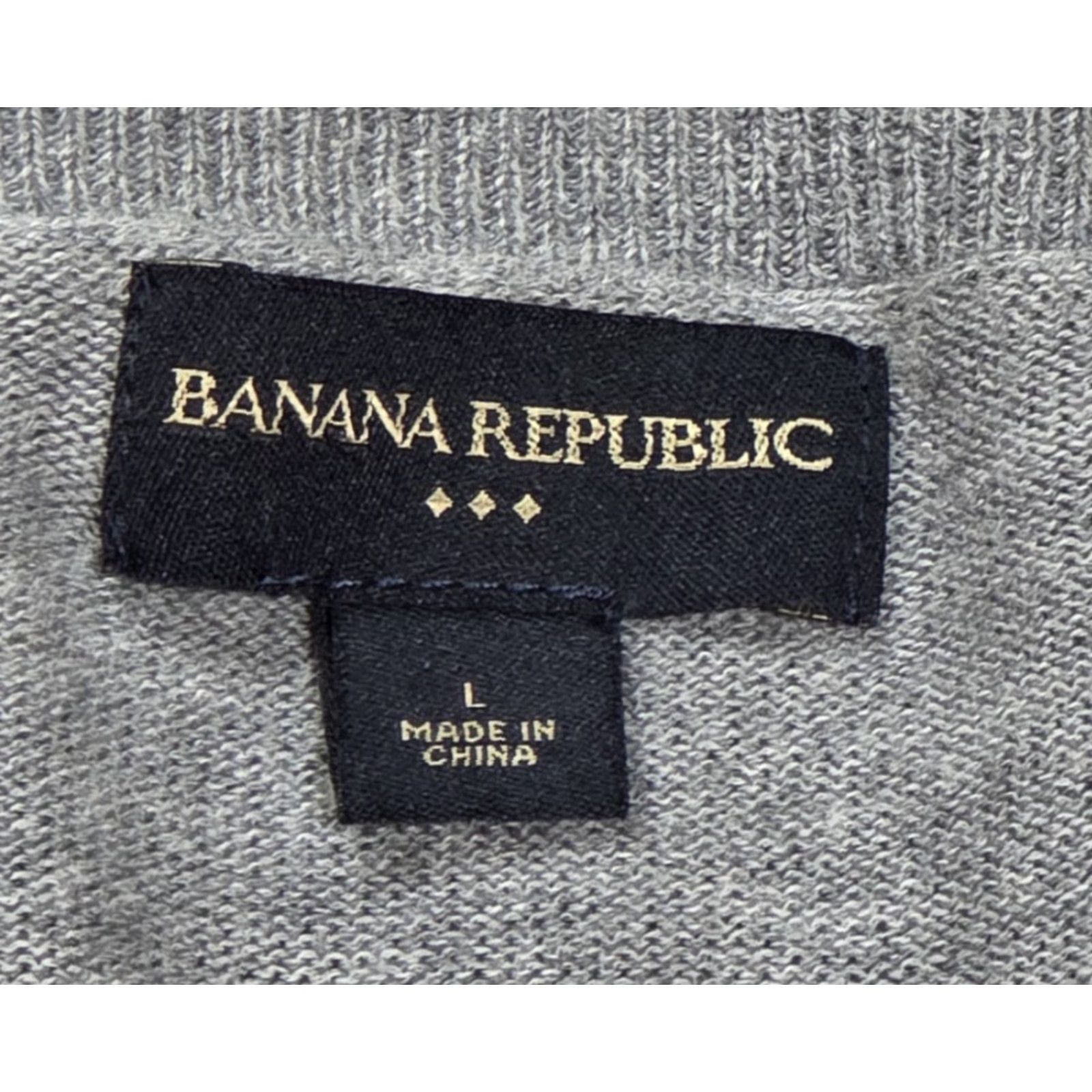 Banana Republic VINTAGE Banana Republic Sweater Mens L Gray Argyle Diamond Long Sleeve Cotton V-Neck Pullover Knit Shirt Men Size US L / EU 52-54 / 3 - 6 Thumbnail