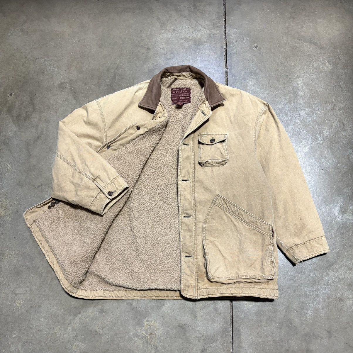 Abercrombie & Fitch Vintage Abercrombie Fitch Chore Coat Sherpa Lined Barn 90s Size US L / EU 52-54 / 3 - 9 Thumbnail