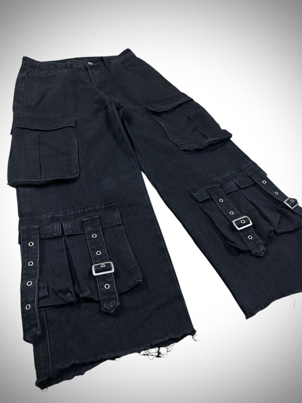 Japanese Brand ROMWE - Japanese Archives Grunge Punk Pocket Cargo Jeans Size US 29 - 2 Thumbnail