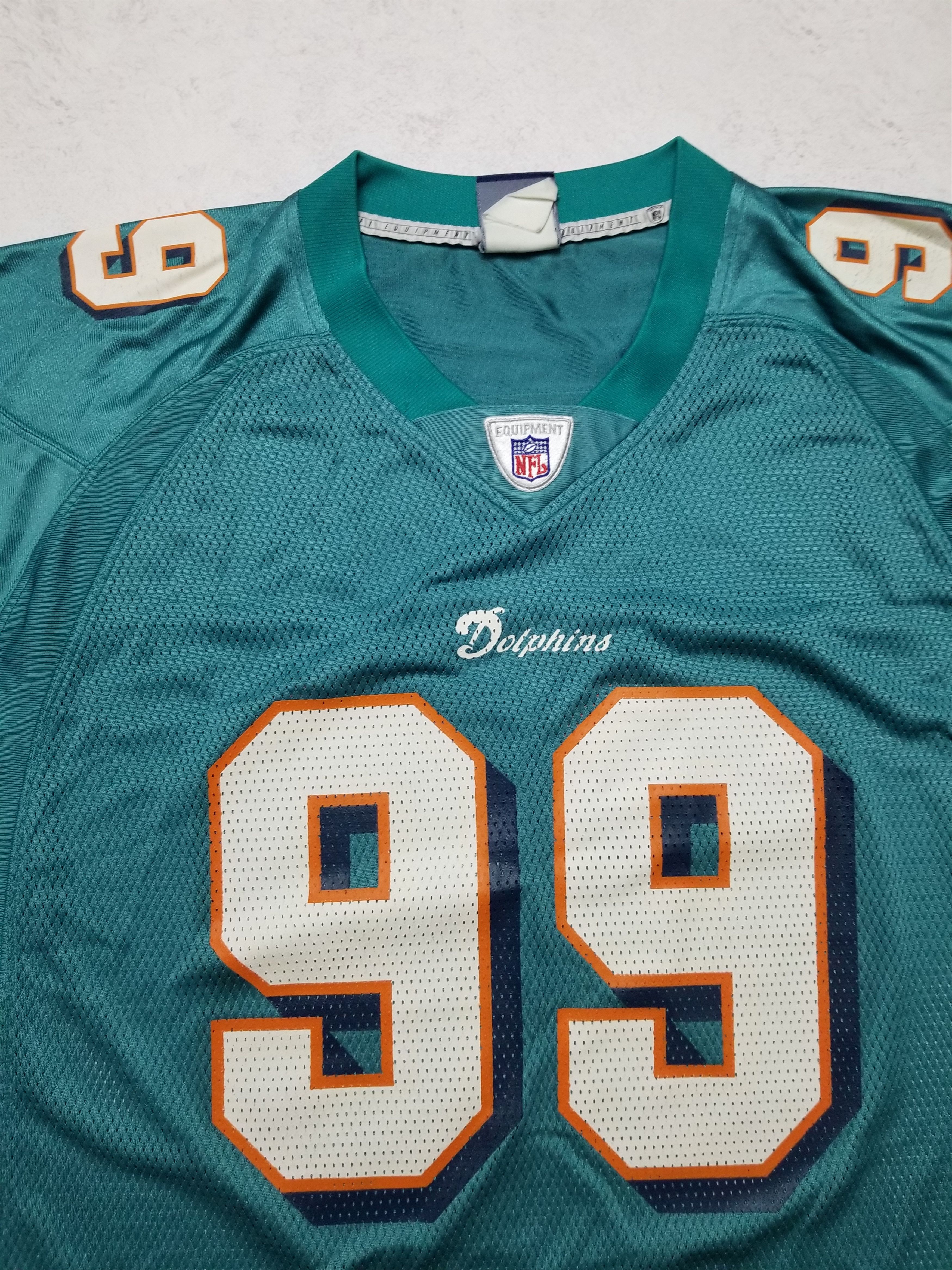 Reebok VTG Miami Dolphins Jason Taylor #99 Football Teal Jersey Size US L / EU 52-54 / 3 - 16 Thumbnail