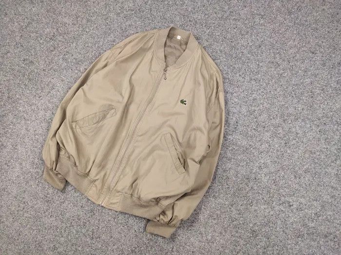 Lacoste Vintage 90's Lacoste custom double logo Beige Bomber Jacket Size US M / EU 48-50 / 2 - 2 Thumbnail