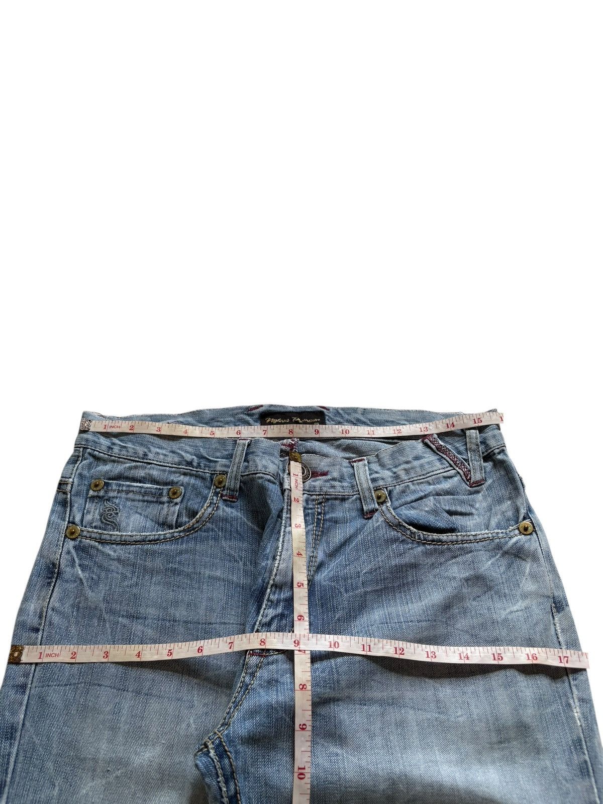Japanese Brand Vintage Nylaus Embellished Distressed Loose Baggy Jeans Size US 32 / EU 48 - 12 Thumbnail