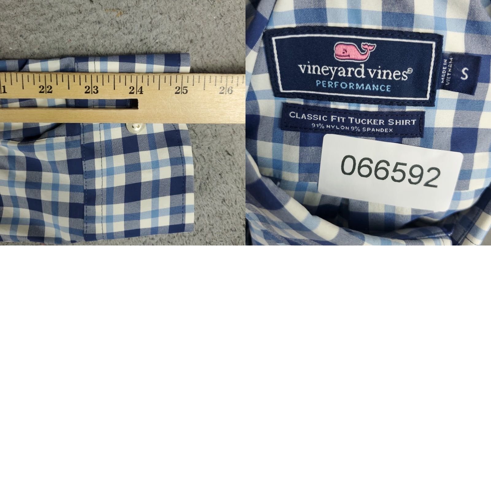 Vineyard Vines Vineyard Vines Shirt Mens Small Blue Plaid Nylon Button Long Sleeve Size US S / EU 44-46 / 1 - 8 Thumbnail
